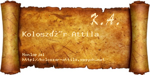 Koloszár Attila névjegykártya