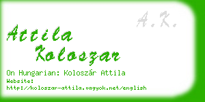 attila koloszar business card